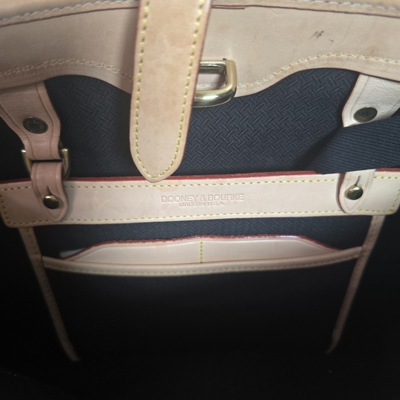 Dooney And Bourke Vintage Burgundy Canvas & Leather Bucket Shoulder Bag Tote - Picture 13 of 16